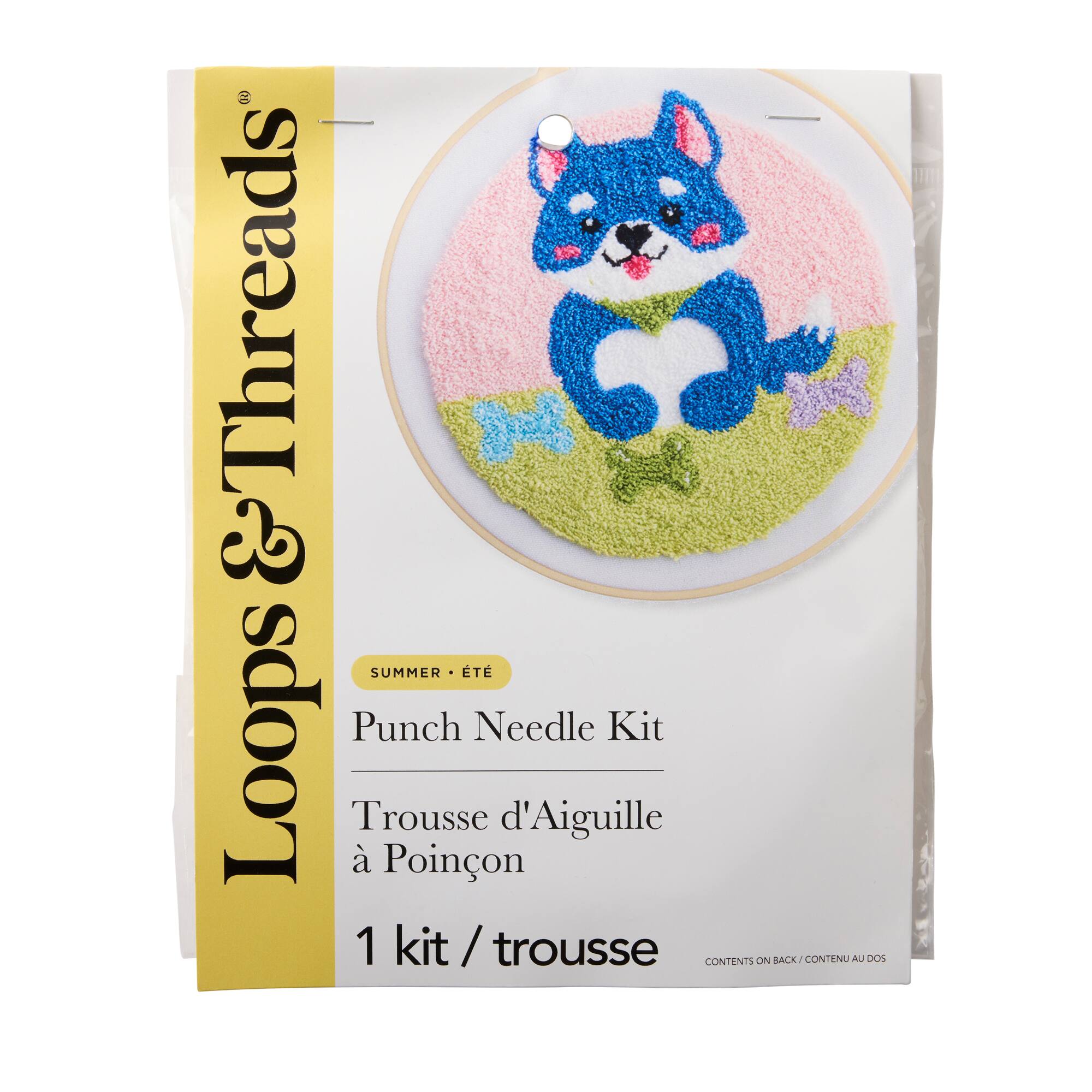 Summer Blue Dog Punch Needle Kit by Loops & Threads®